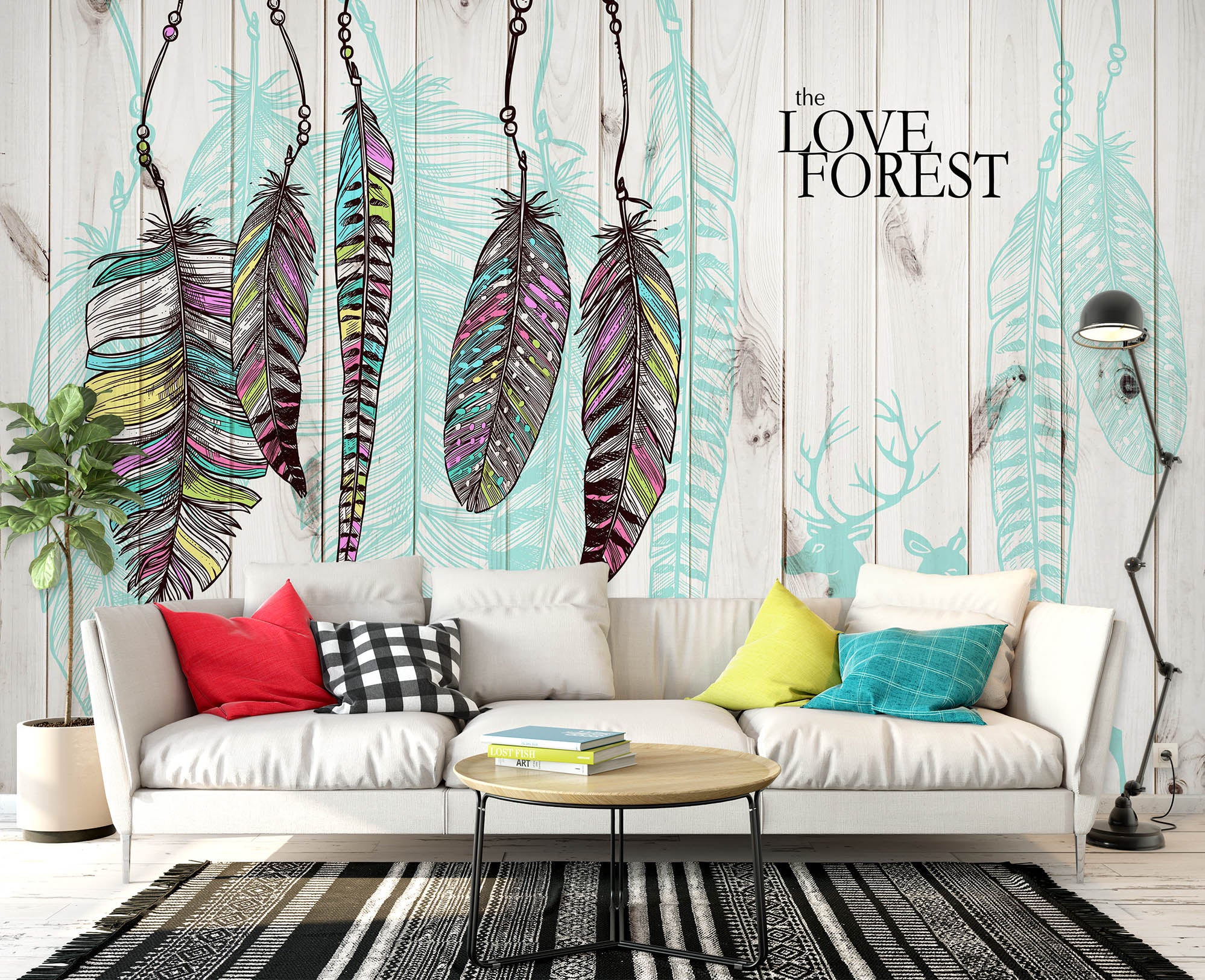 3D Colored Leaves 1455 Wall Murals