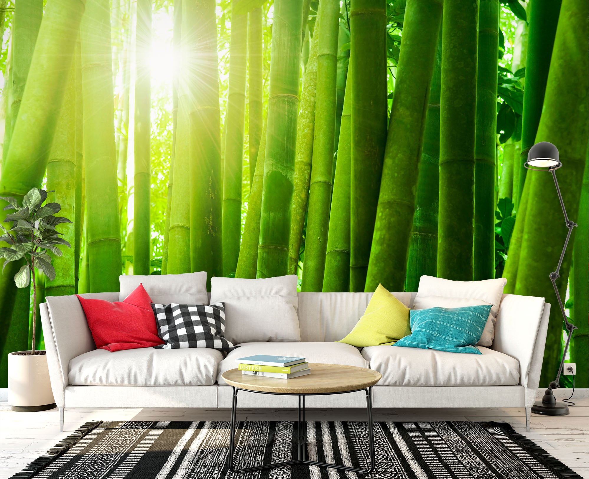 3D Green Bamboo Forest 1405 Wall Murals