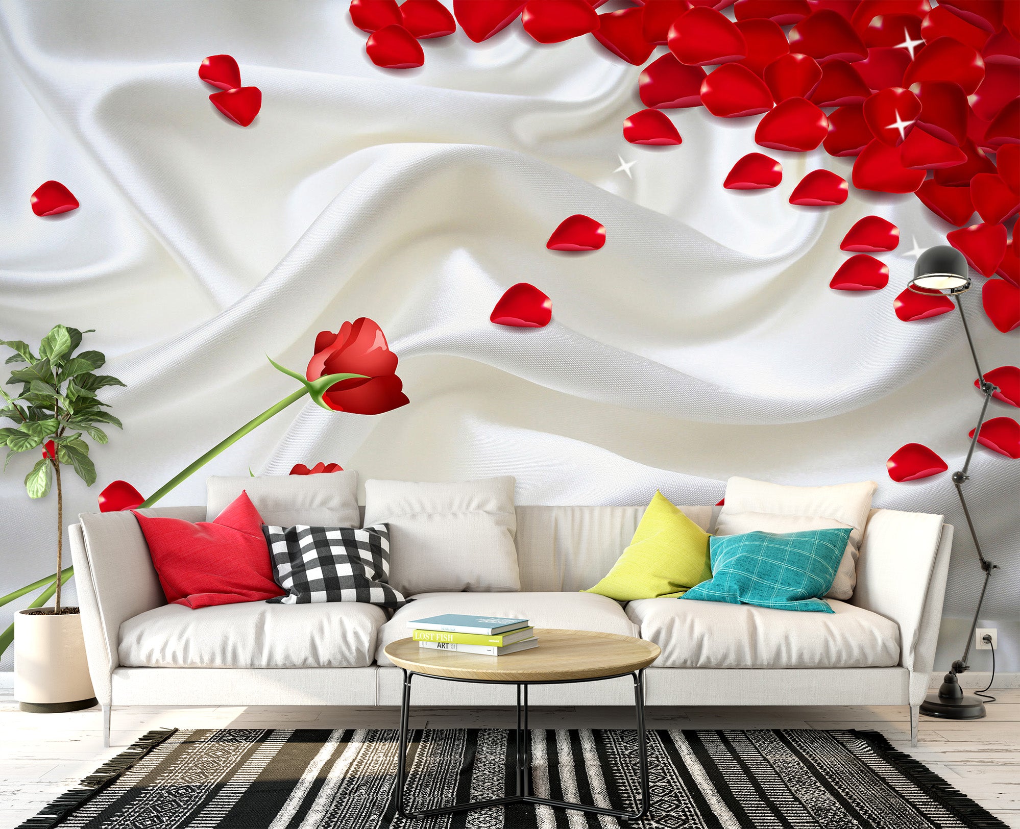 3D Rose Petals 1498 Wall Murals