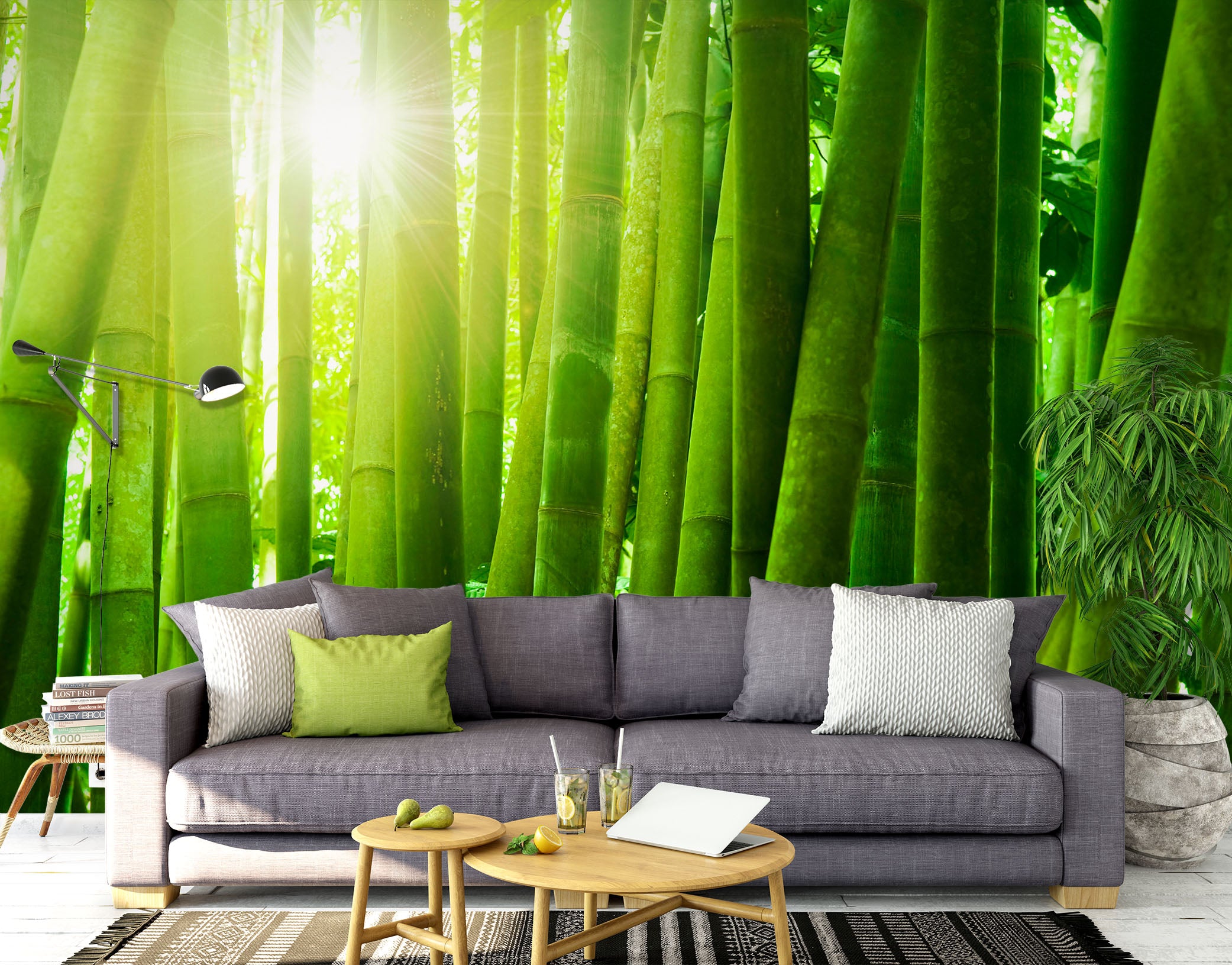 3D Green Bamboo Forest 1405 Wall Murals