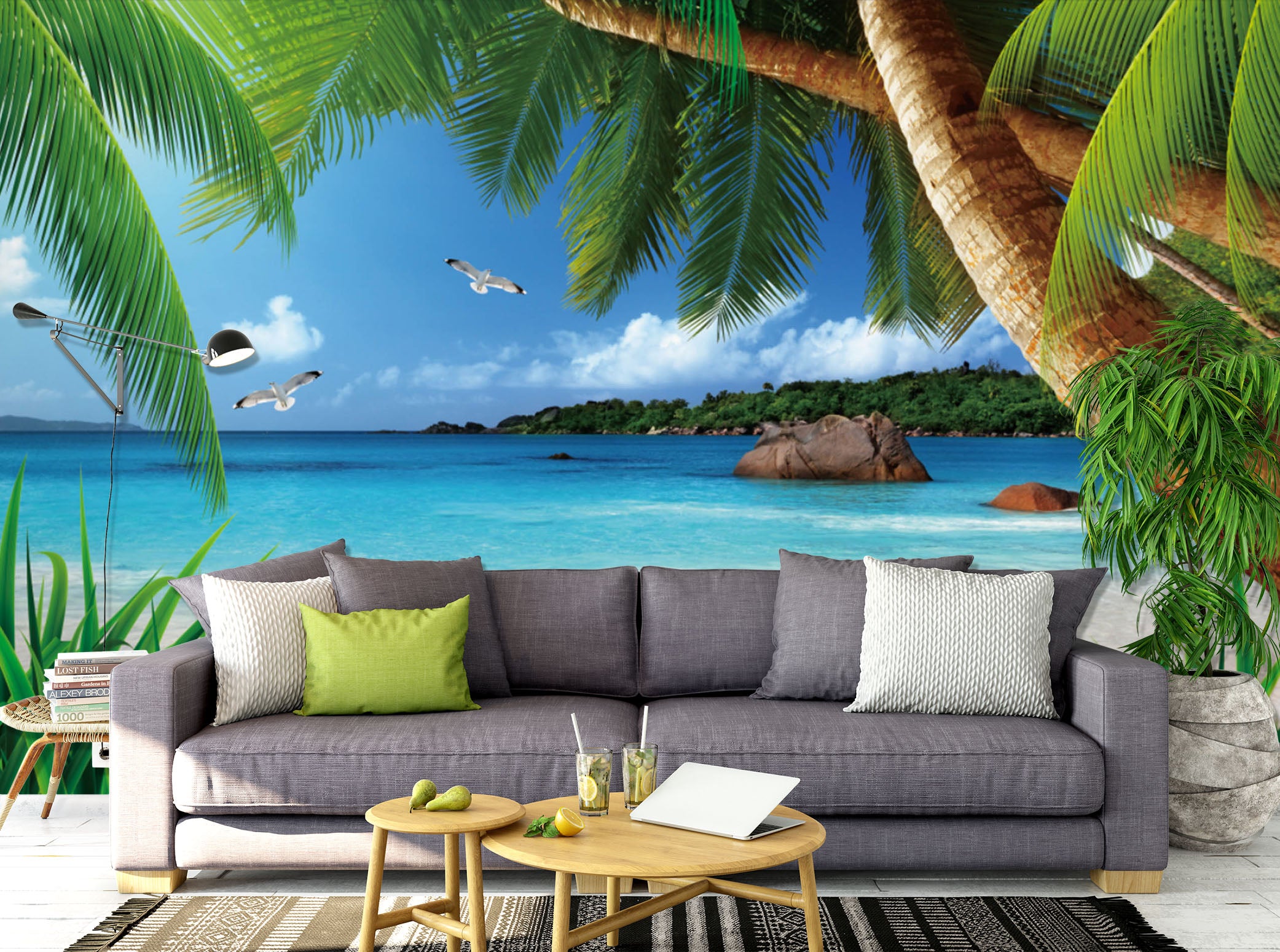 3D Coconut Palm Tree 1406 Wall Murals