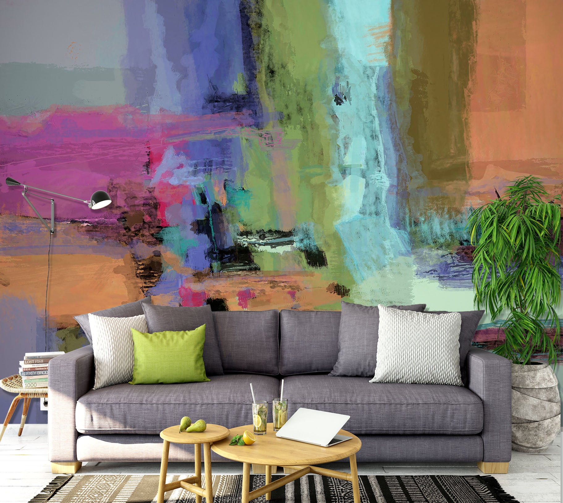 3D Abstract River 1518 Michael Tienhaara Wall Mural Wall Murals