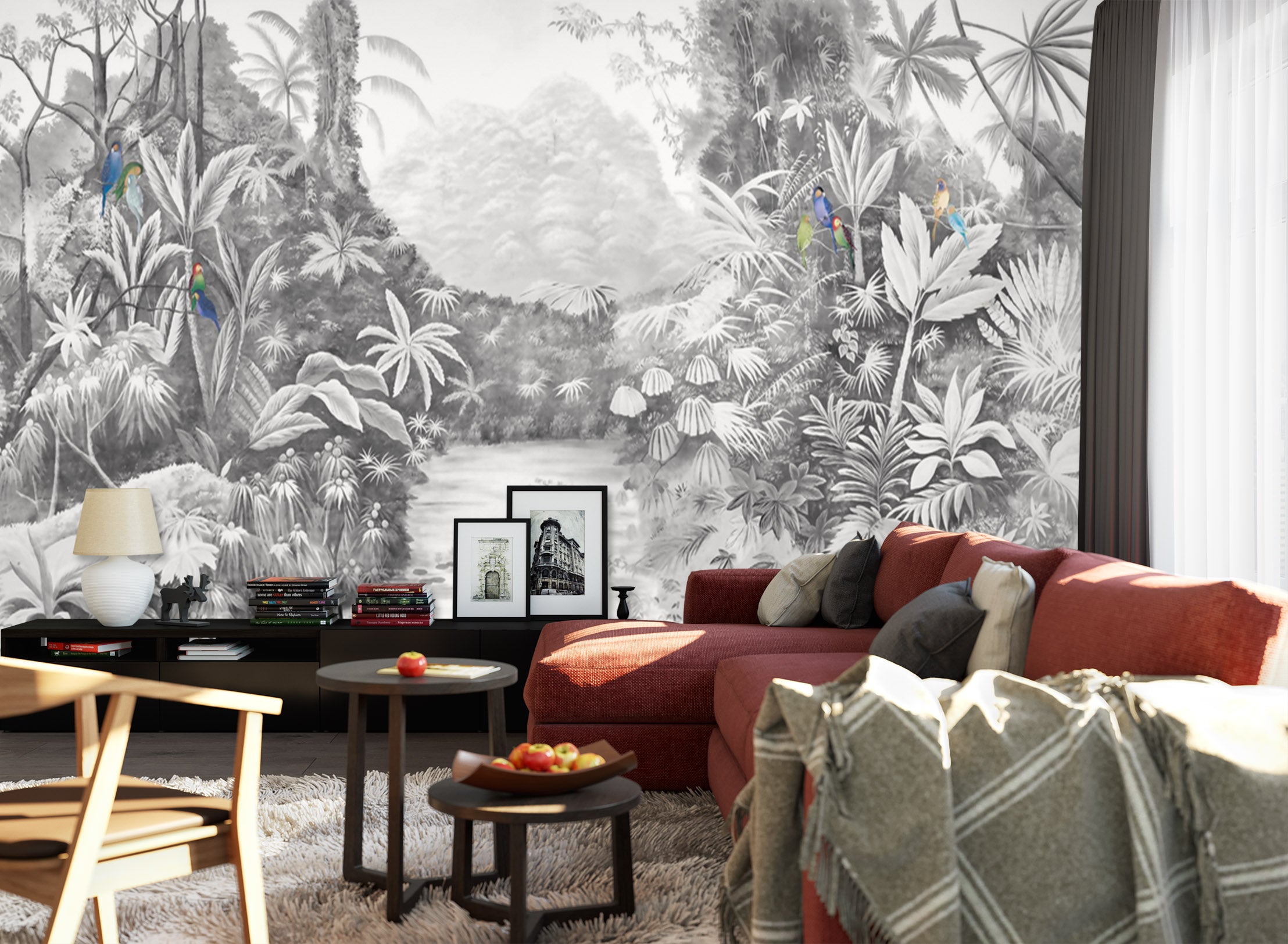 3D Parrot River 1532 Wall Murals