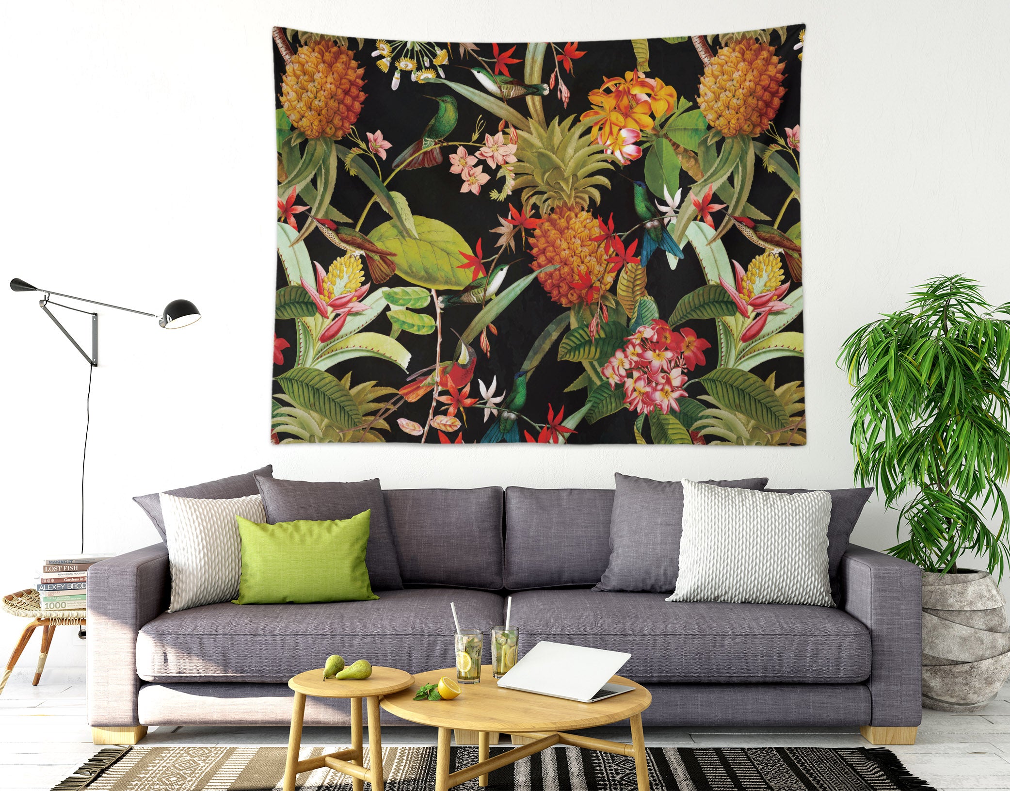 3D Pineapple Flower 5342 Uta Naumann Tapestry Hanging Cloth Hang