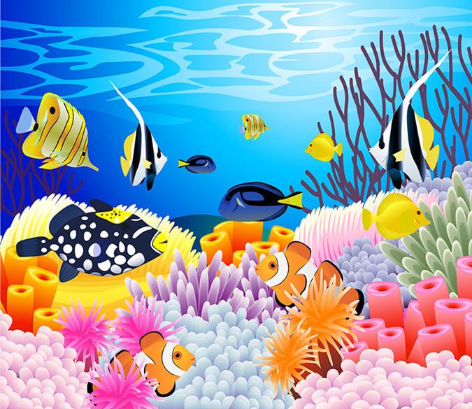 3D Seabed Swimming Fish 98 Wallpaper AJ Wallpaper 
