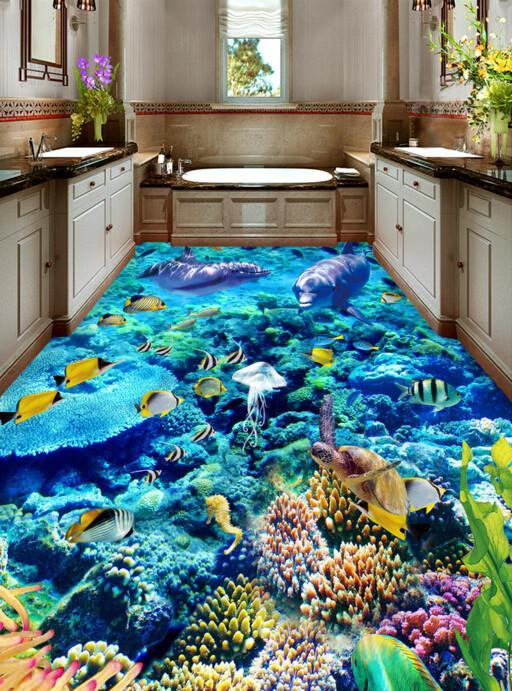 3D Beautiful Coral Sea Floor Mural Wallpaper AJ Wallpaper 2 