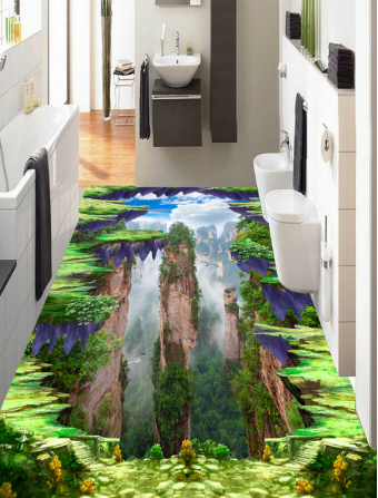 3D High Mountains 028 Floor Mural Wallpaper AJ Wallpaper 2 