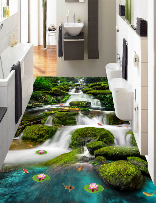 3D Moss River 337 Floor Mural Wallpaper AJ Wallpaper 2 