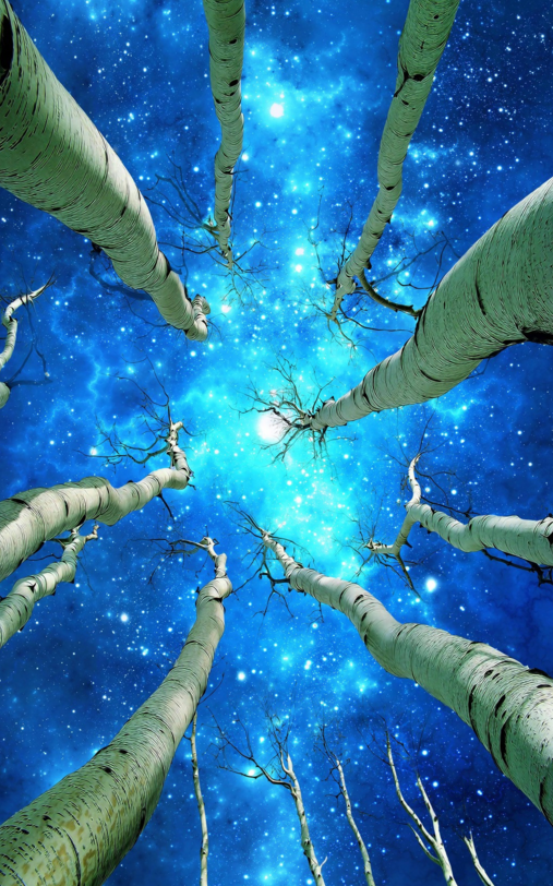 Starry Sky Trees Wallpaper AJ Wallpaper 2 