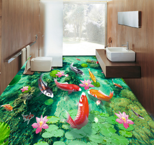 3D Big Goldfish 266 Floor Mural Wallpaper AJ Wallpaper 2 