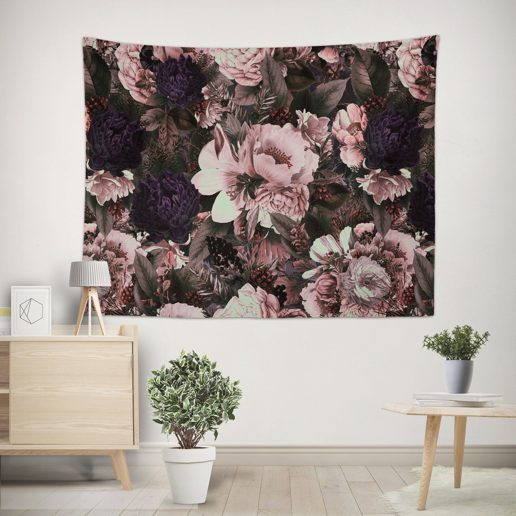 3D Light Pink Flowers 5351 Uta Naumann Tapestry Hanging Cloth Hang