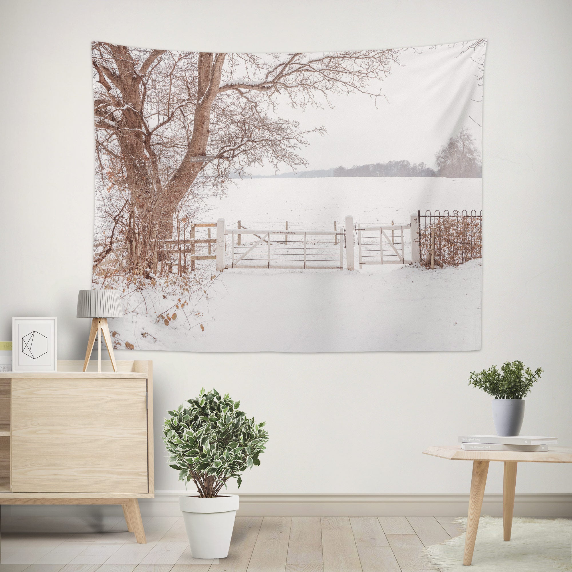 3D Snow Trees 116128 Assaf Frank Tapestry Hanging Cloth Hang