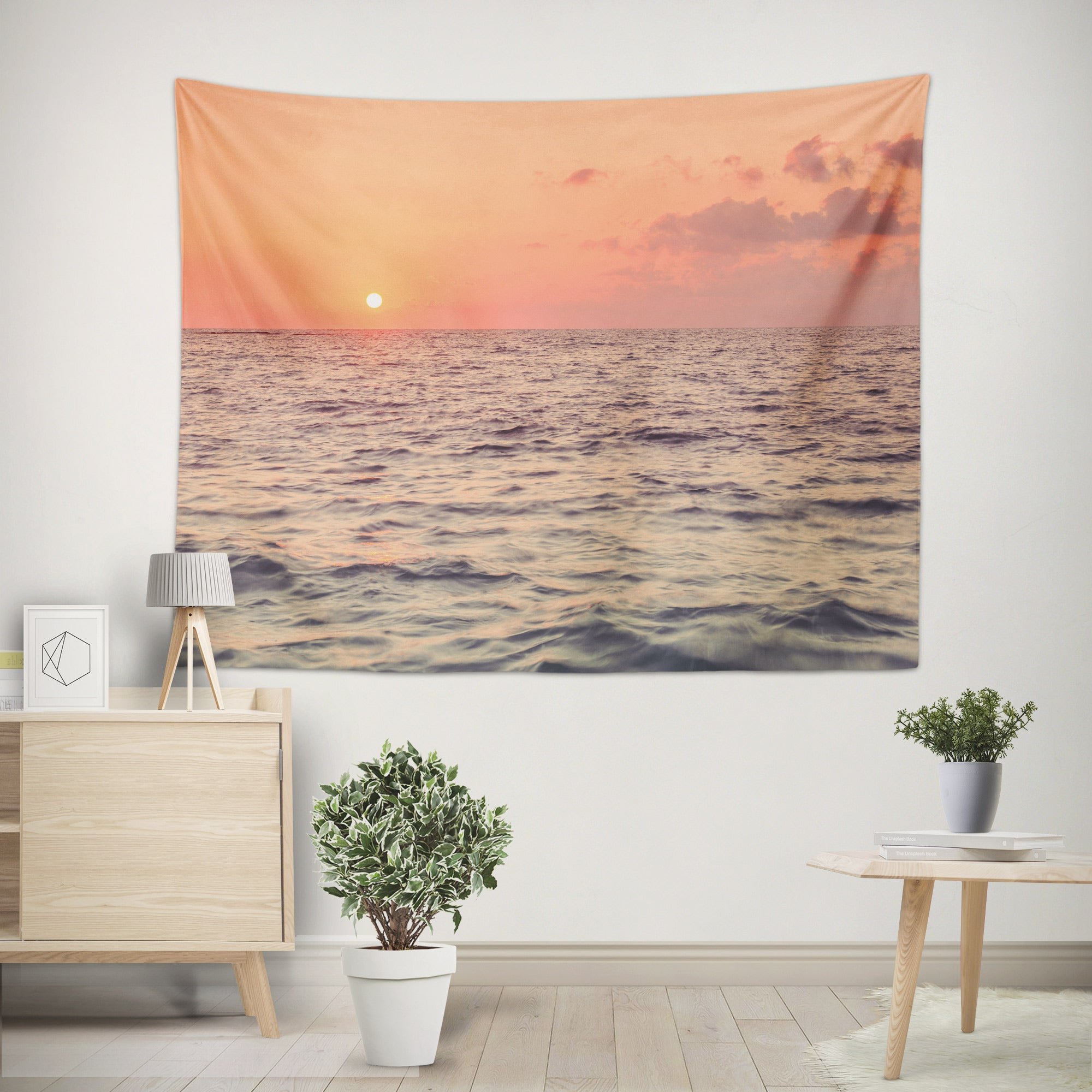 3D Waves Sunset 116125 Assaf Frank Tapestry Hanging Cloth Hang