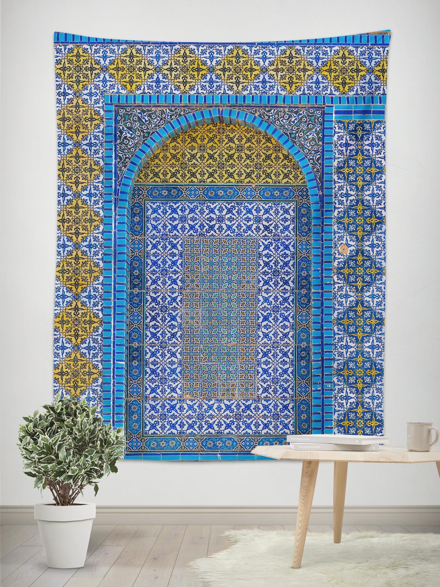 3D Blue Texture Pattern 116184 Assaf Frank Tapestry Hanging Cloth Hang