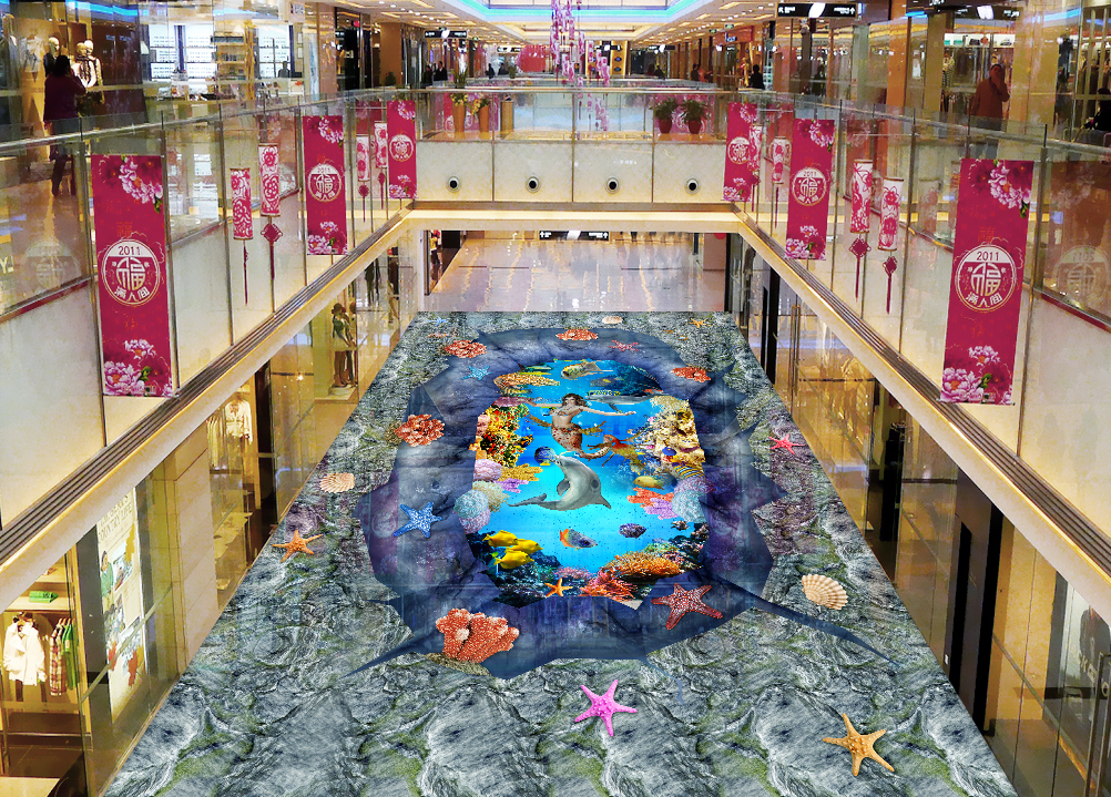 3D Mysterious Mermaid 582 Floor Mural  Wallpaper Murals Rug & Mat Print Epoxy waterproof bath floor