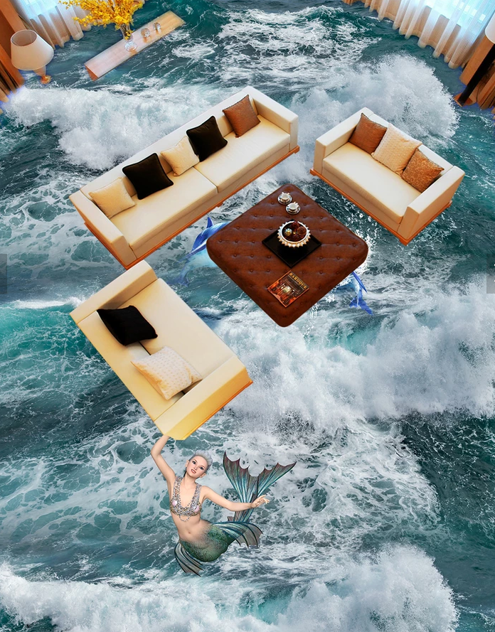 3D Mysterious Mermaid 585 Floor Mural  Wallpaper Murals Rug & Mat Print Epoxy waterproof bath floor