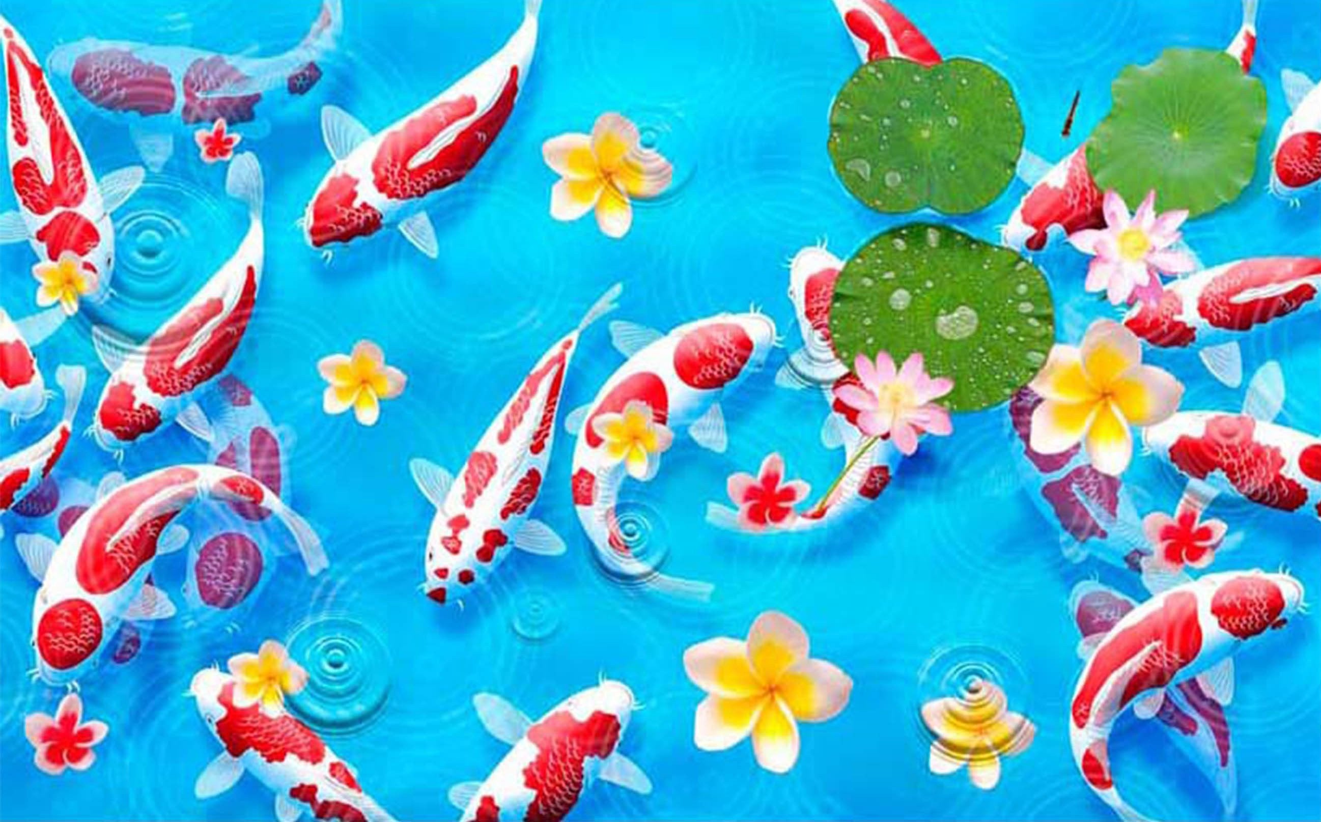 3D Lake Carps 059 Kitchen Mat Floor Mural Wallpaper AJ Wallpaper 