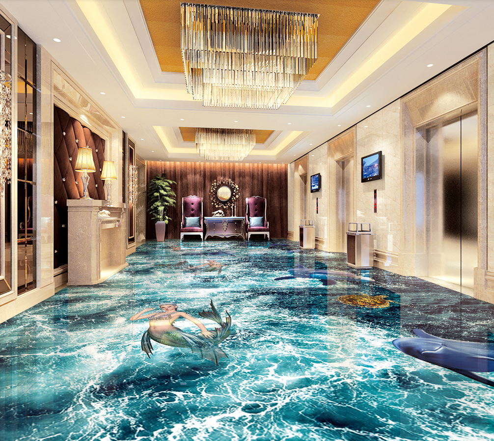 3D Mysterious Mermaid 562 Floor Mural  Wallpaper Murals Rug & Mat Print Epoxy waterproof bath floor