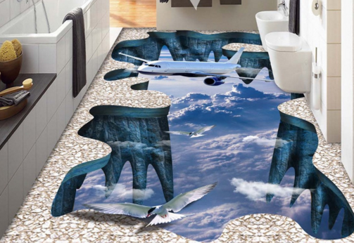 3D Sky Rocks 308 Floor Mural  Wallpaper Murals Rug & Mat Print Epoxy waterproof bath floor