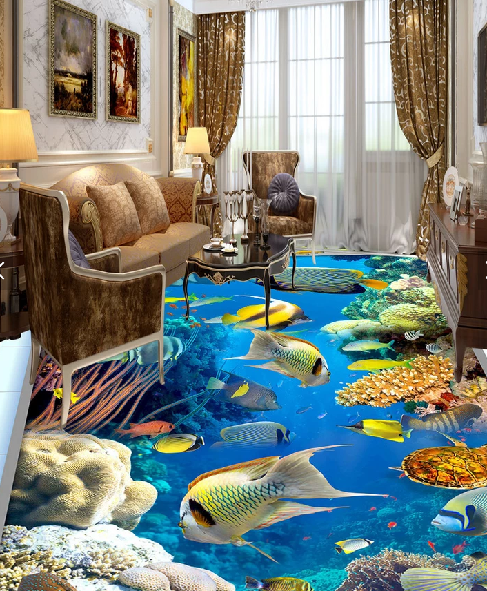 3D Marine Fish 535 Floor Mural  Wallpaper Murals Rug & Mat Print Epoxy waterproof bath floor