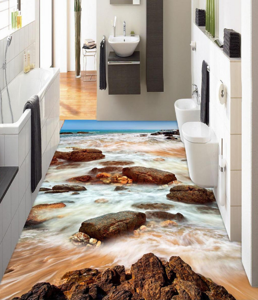3D Rocks 123 Floor Mural Wallpaper AJ Wallpaper 2 