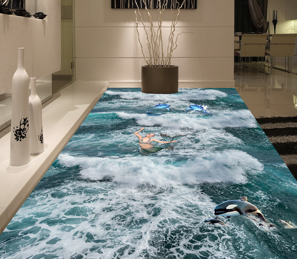 3D Mysterious Mermaid 585 Floor Mural  Wallpaper Murals Rug & Mat Print Epoxy waterproof bath floor