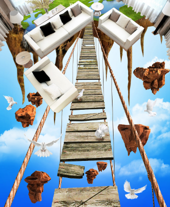 3D Single-Plank Bridge 006 Floor Mural Wallpaper AJ Wallpaper 2 