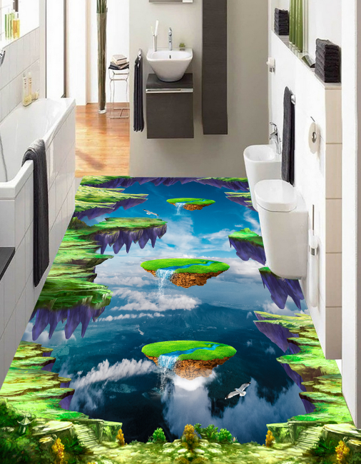 3D Aerial Waterfall 332 Floor Mural Wallpaper AJ Wallpaper 2 