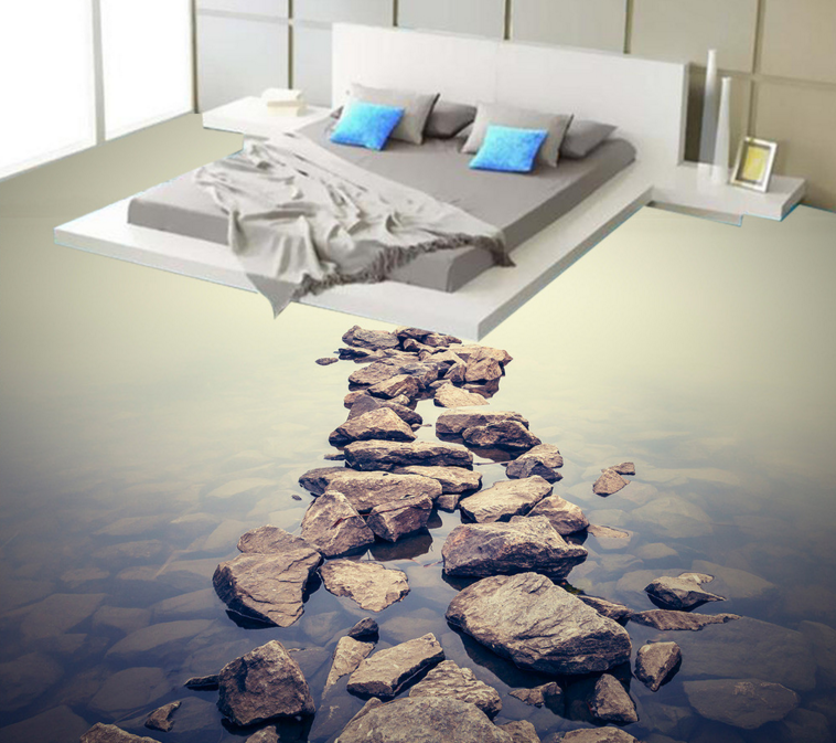 3D Riverbank Stones 326 Floor Mural  Wallpaper Murals Rug & Mat Print Epoxy waterproof bath floor