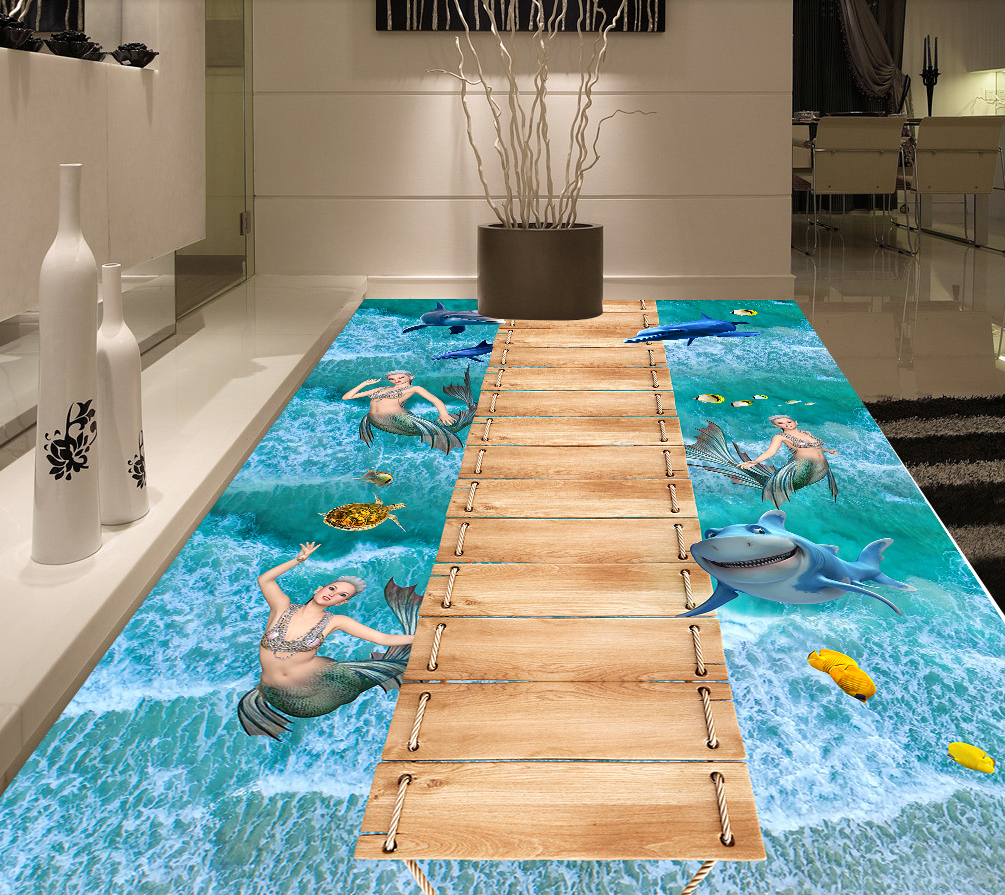 3D Mysterious Mermaid 569 Floor Mural  Wallpaper Murals Rug & Mat Print Epoxy waterproof bath floor