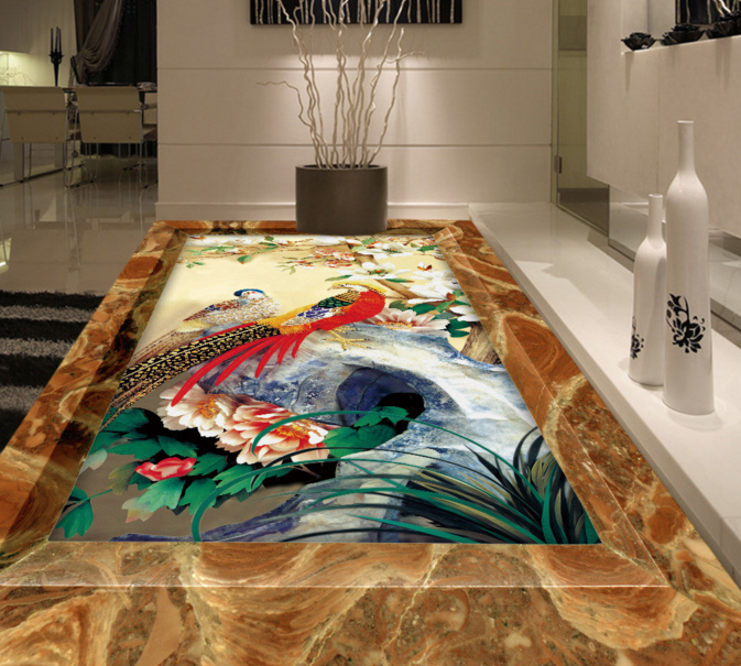3D Peony Blossoms 320 Floor Mural  Wallpaper Murals Rug & Mat Print Epoxy waterproof bath floor