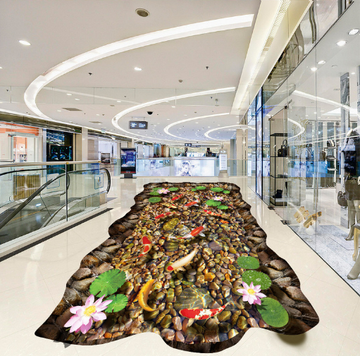 3D Small Lotus Pond 263 Floor Mural Wallpaper AJ Wallpaper 2 