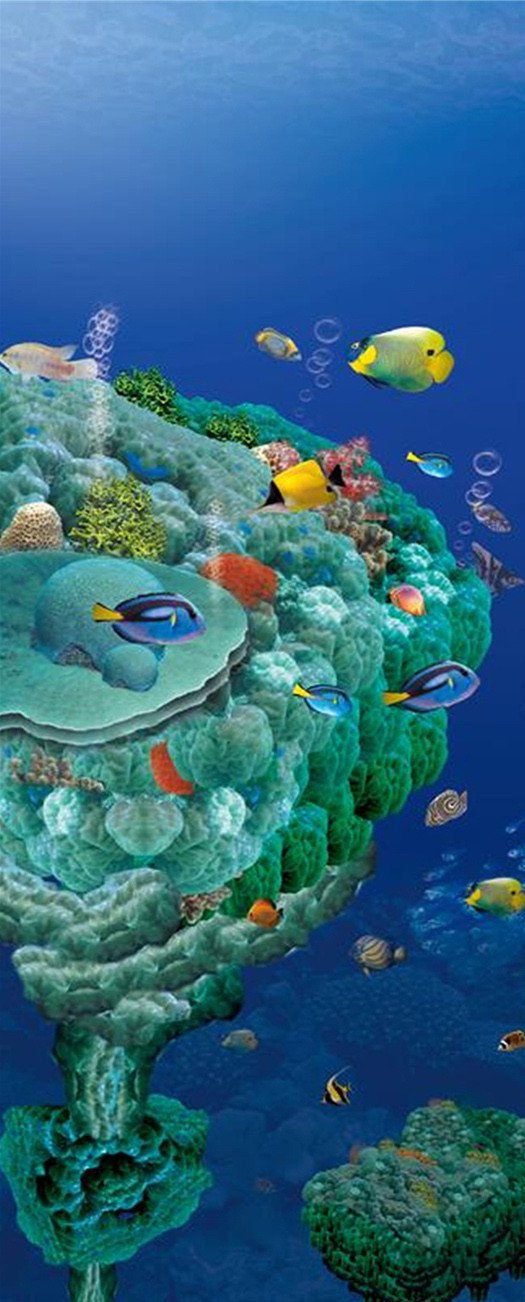 3D blue Sea Island door mural Wallpaper AJ Wallpaper 