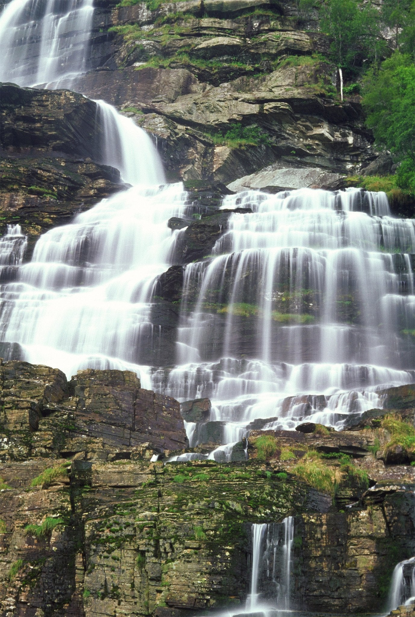 3D Waterfall Rock Formation 955 Stair Risers Wallpaper AJ Wallpaper 