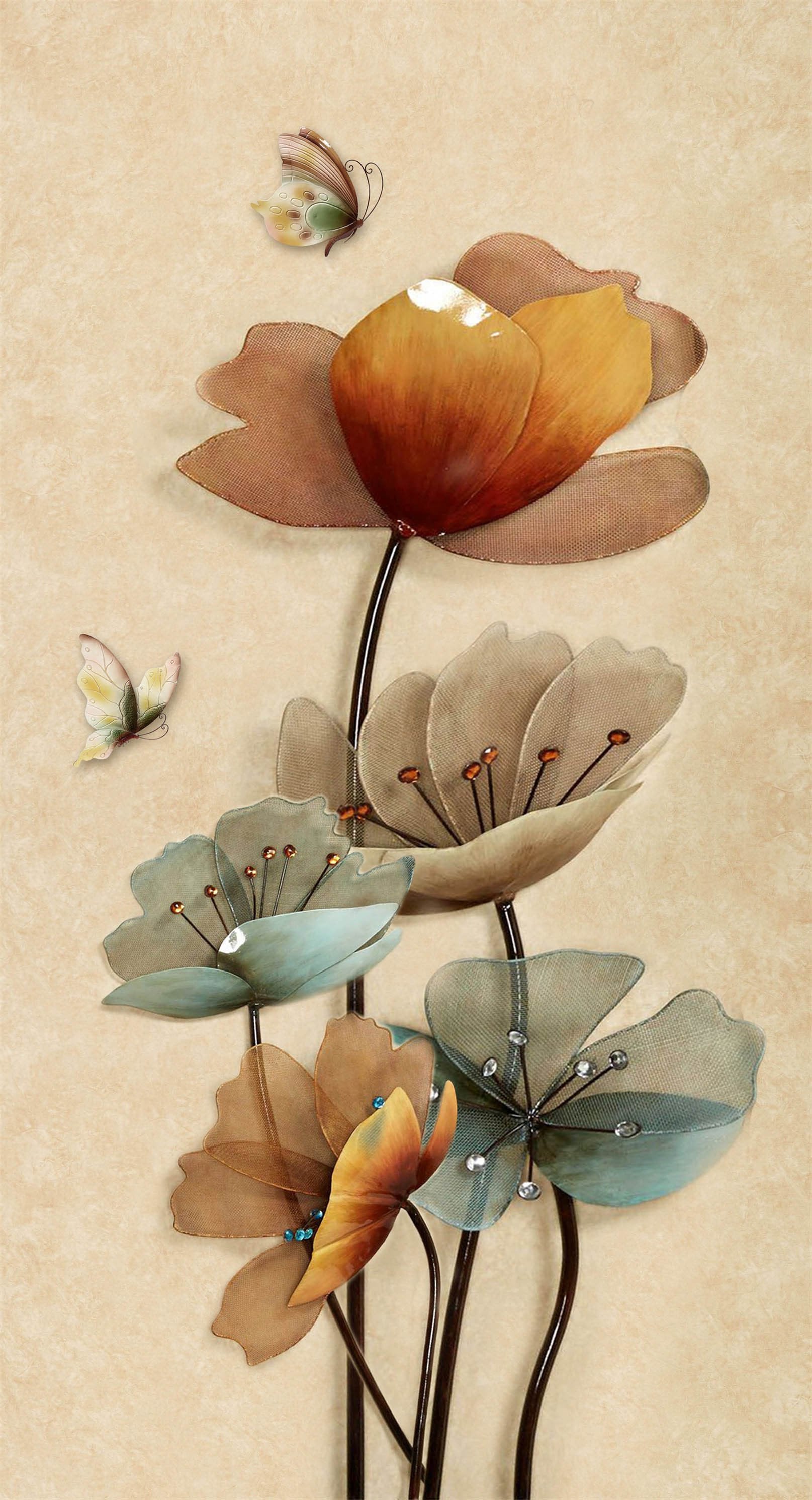 3D Flowers Butterflies 729 Stair Risers Wallpaper AJ Wallpaper 