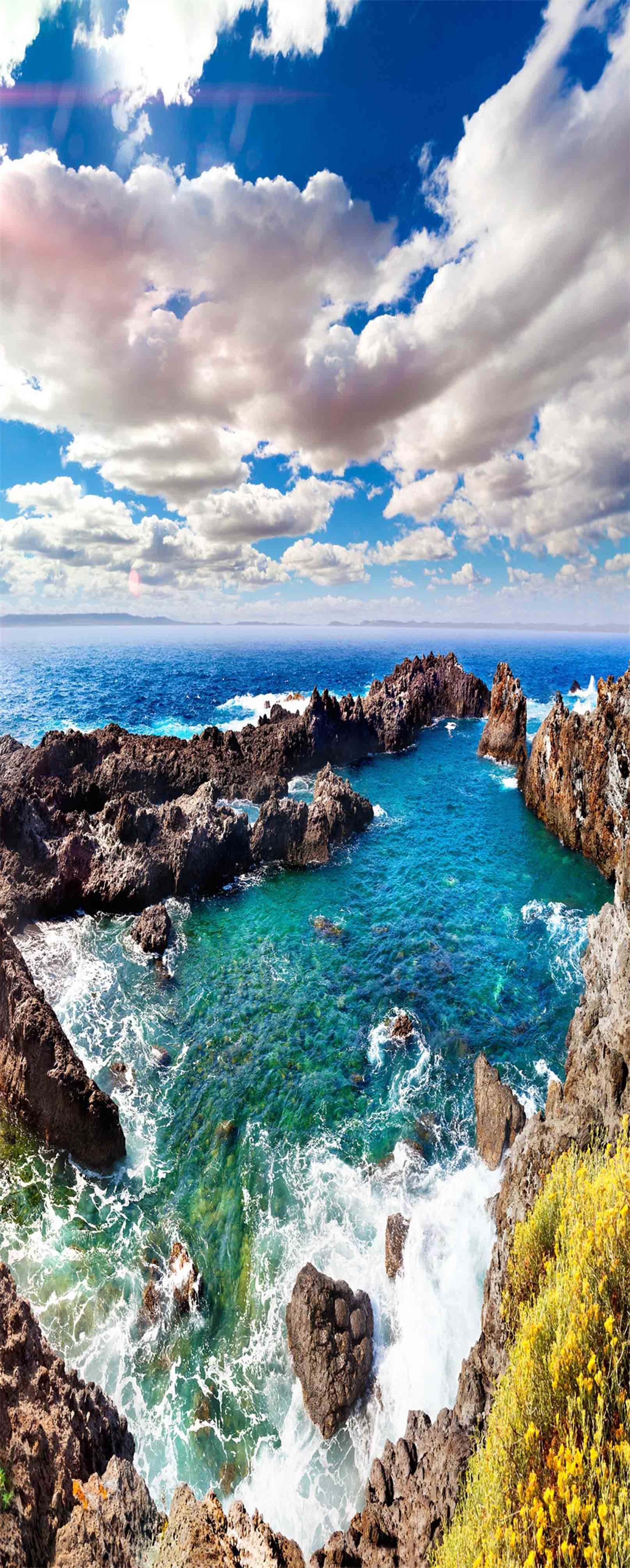 3D Pretty Blue Sea 853 Stair Risers Wallpaper AJ Wallpaper 