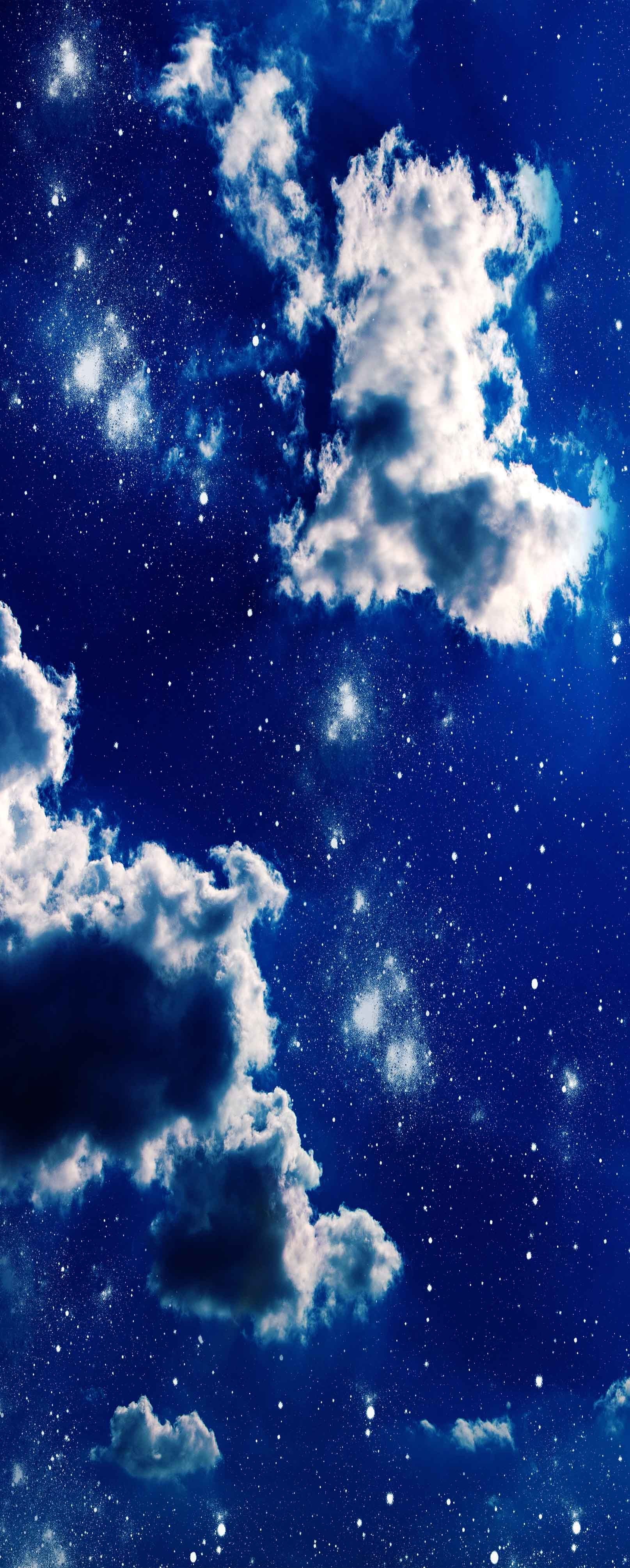 3D Blue Sky Stars Clouds 795 Stair Risers Wallpaper AJ Wallpaper 