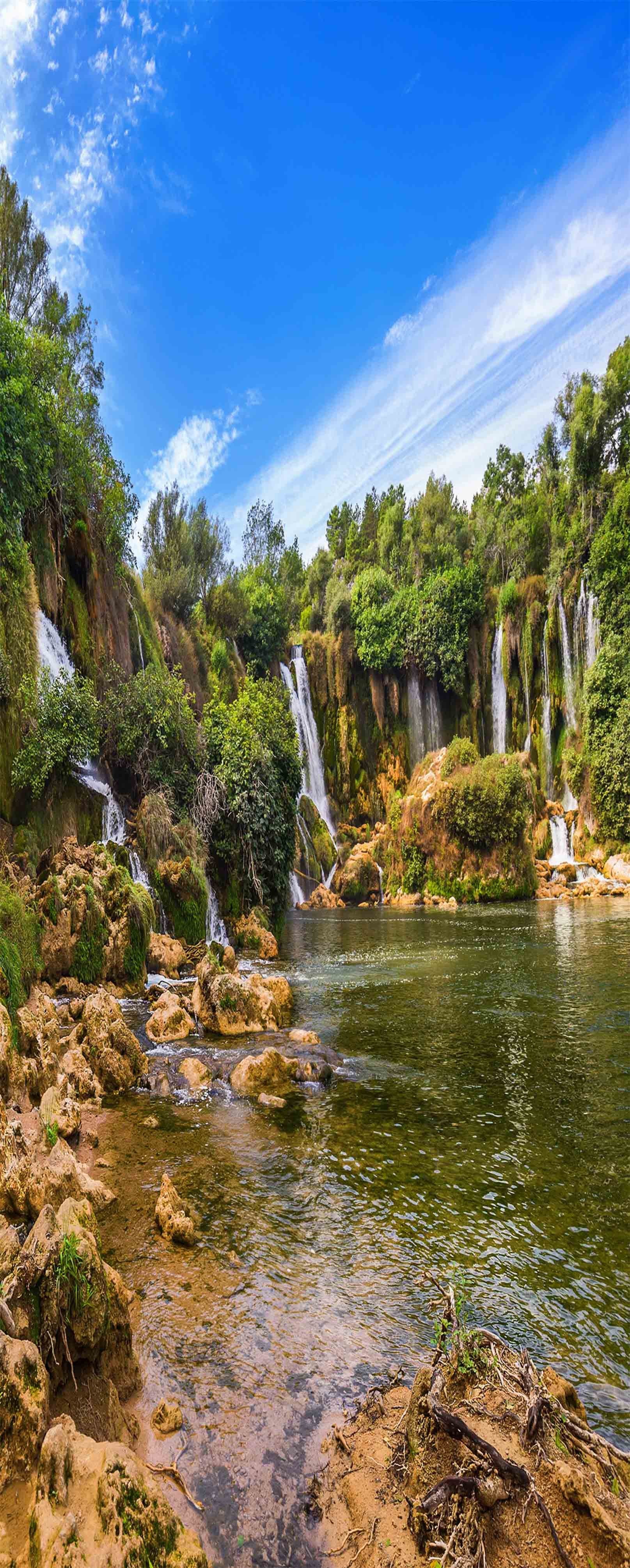 3D Lake Slim Waterfalls 788 Stair Risers Wallpaper AJ Wallpaper 