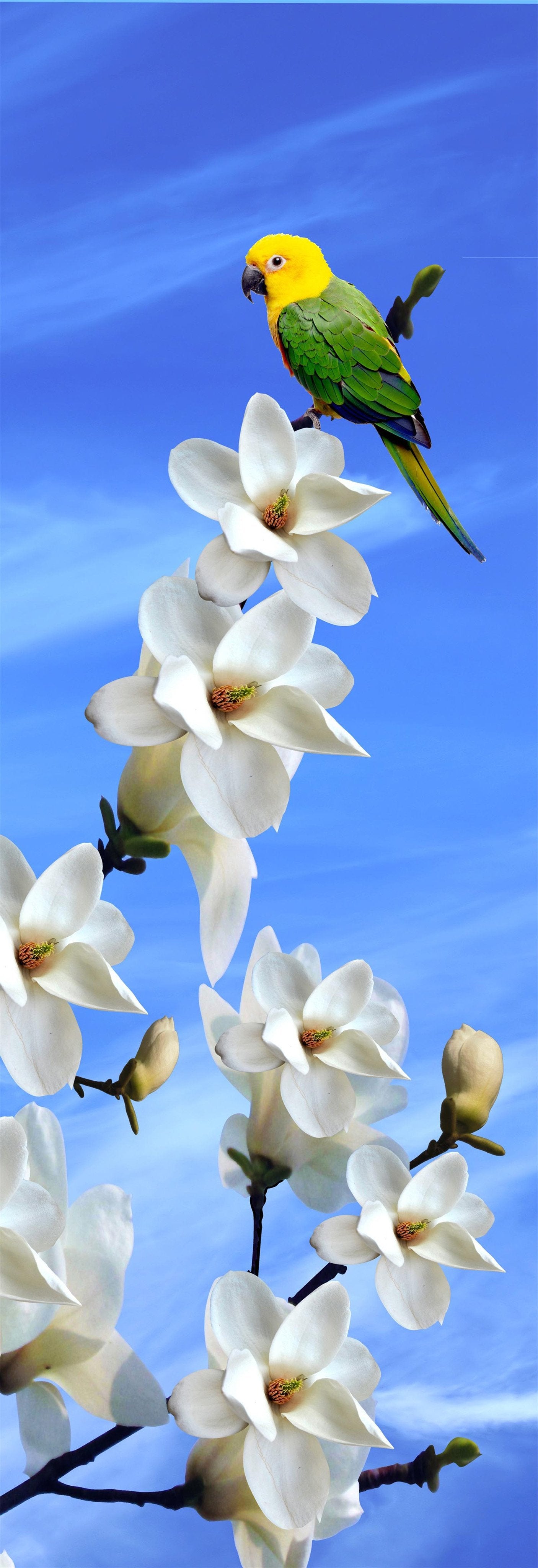 3D Flowers Tree Bird 1040 Stair Risers Wallpaper AJ Wallpaper 