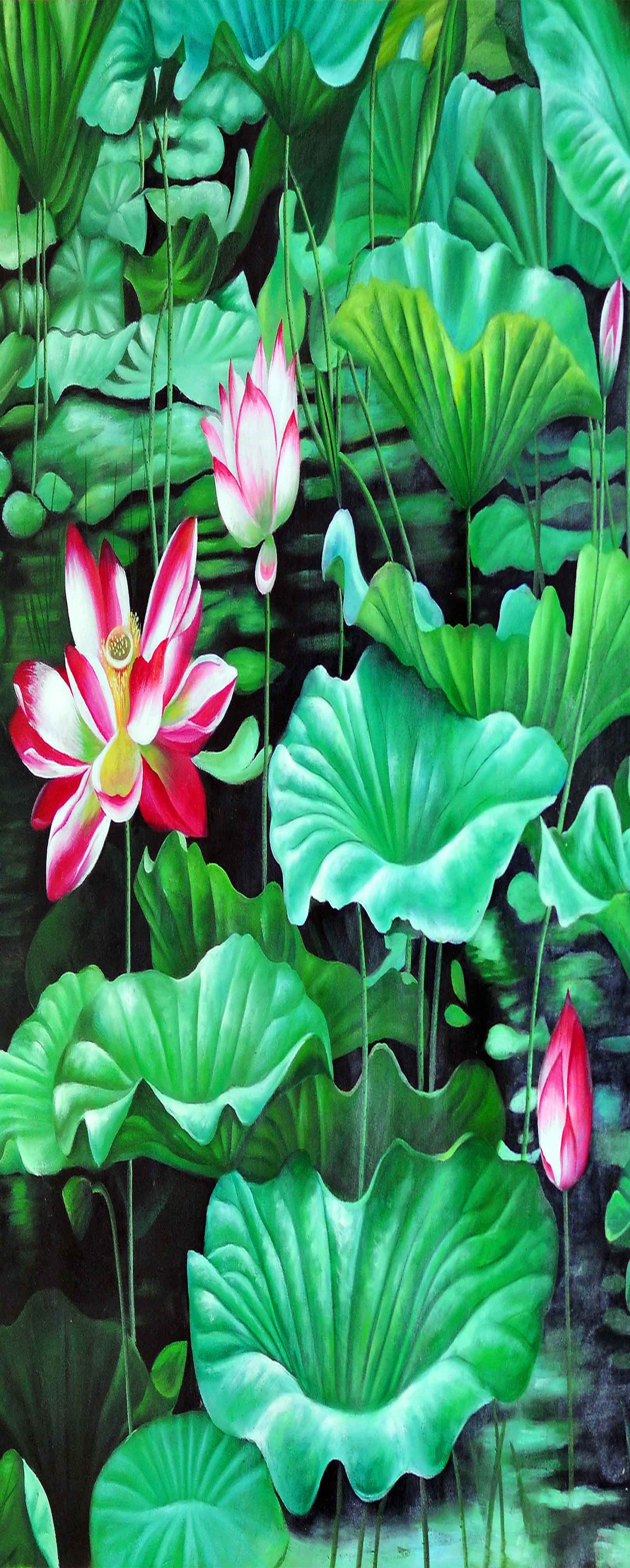 3D Lush Lotus Leaves 1187 Stair Risers Wallpaper AJ Wallpaper 