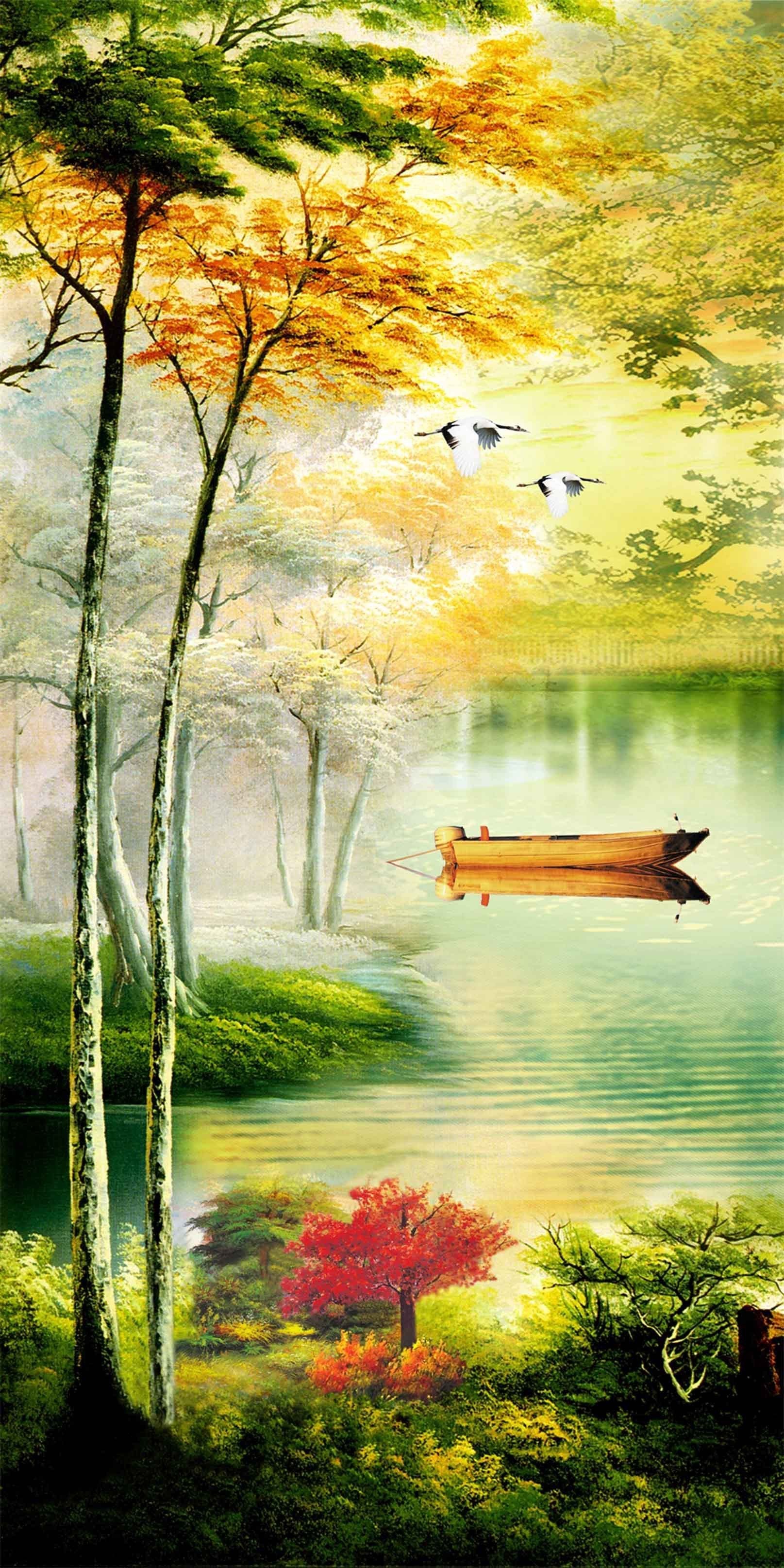 3D Peaceful Lake 1459 Stair Risers Wallpaper AJ Wallpaper 