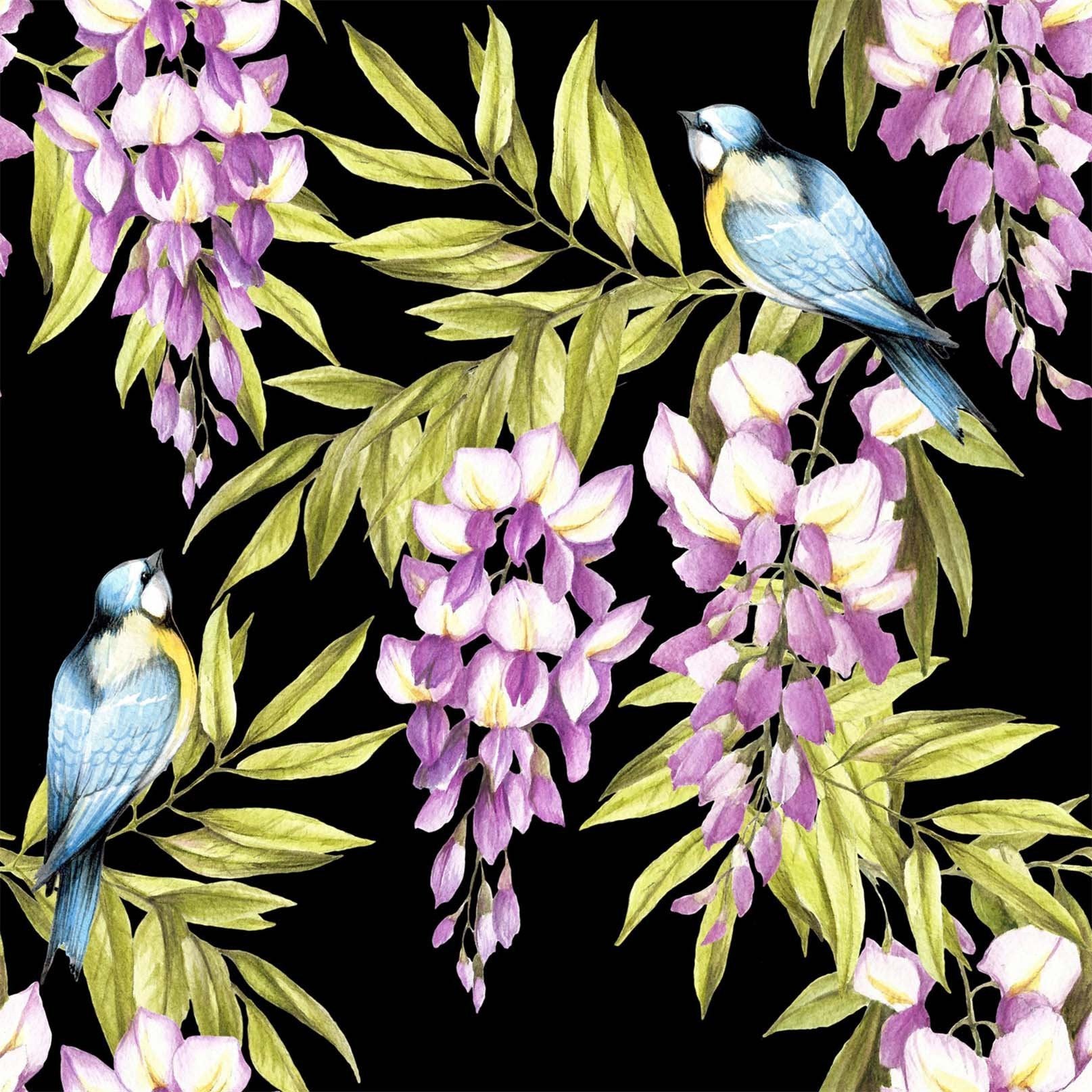 3D Flowers Leaves Birds 1455 Stair Risers Wallpaper AJ Wallpaper 