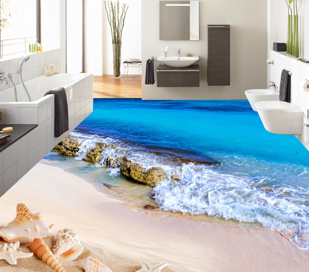 3D Surf Beach 511 Floor Mural  Wallpaper Murals Rug & Mat Print Epoxy waterproof bath floor