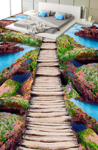 3D Boundless Bridge 151 Floor Mural Wallpaper AJ Wallpaper 2 