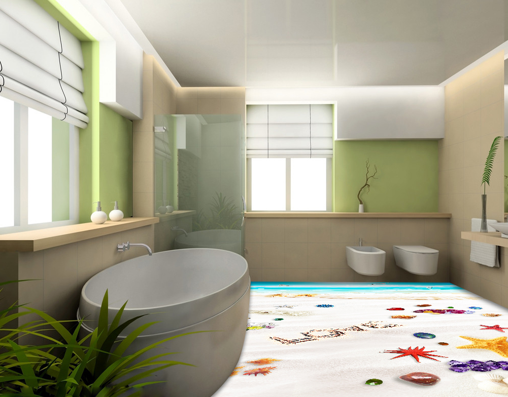 3D Beach Shells 523 Floor Mural  Wallpaper Murals Rug & Mat Print Epoxy waterproof bath floor