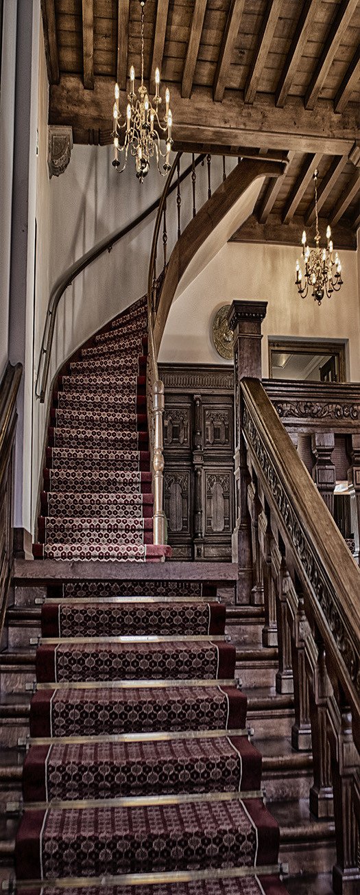 3D pendant lamp lamplight stairway door mural Wallpaper AJ Wallpaper 