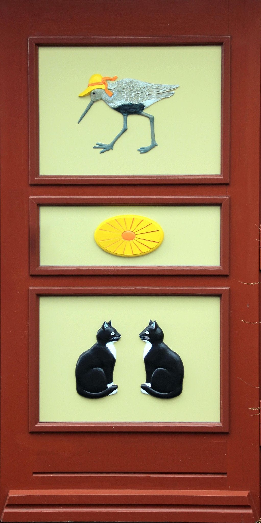 3D Cats And Bird Patterns Door Mural Wallpaper AJ Wallpaper 