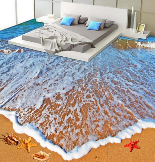 3D Beach Bubbles Floor Mural Wallpaper AJ Wallpaper 2 