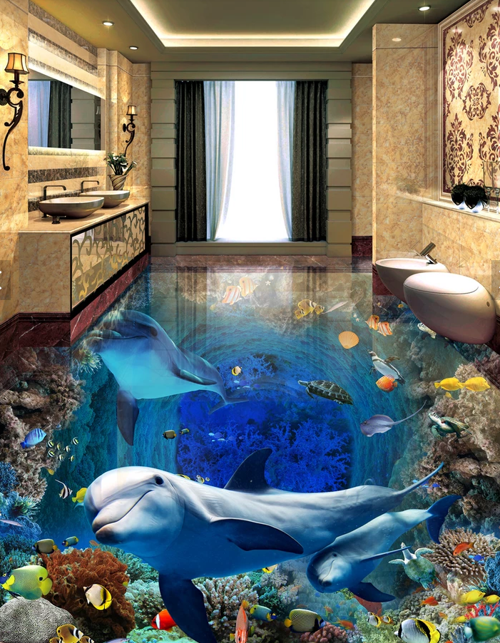 3D Clear Sea Bottom 509 Floor Mural  Wallpaper Murals Rug & Mat Print Epoxy waterproof bath floor