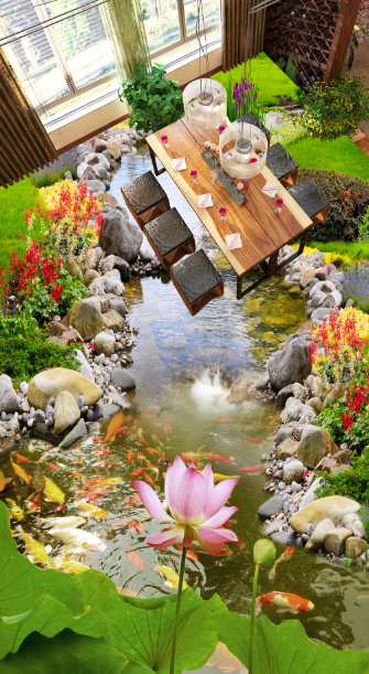 3D Beautiful Lotus 090 Floor Mural Wallpaper AJ Wallpaper 2 